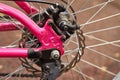 Bicycle parts rear wheel brake disc frame cassettes Royalty Free Stock Photo