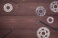 Bicycle parts and tools background