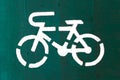 Bicycle path or Bicycle signs on the road. Royalty Free Stock Photo