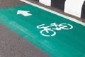 Bicycle path or Bicycle signs on the road. Royalty Free Stock Photo