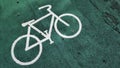 Bicycle path. Bicycle symbol on street. Royalty Free Stock Photo