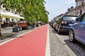 Bicycle path crossing the center of the town