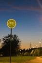 Bicycle path in evening park Royalty Free Stock Photo