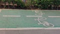 bicycle path with faded colors during the day