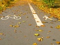 Bicycle path and footpath Royalty Free Stock Photo