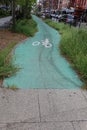 Bicycle path in Lower Manhattan Royalty Free Stock Photo