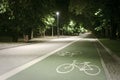 Bicycle path in the park Royalty Free Stock Photo