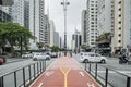 Bicycle path of the Paulista avenue Royalty Free Stock Photo