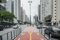 Bicycle path of the Paulista avenue Royalty Free Stock Photo