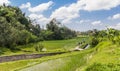 Bicycle path through the rice fields of Bali