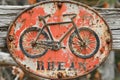 Bicycle path sign featuring bicycle symbol for safe cycling and pathway navigation Royalty Free Stock Photo