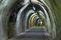 Bicycle path tunnel. Ciclovia dell`Oglio, Oglio bike route, Italy Royalty Free Stock Photo