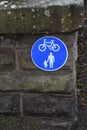 Blue bike and pedestrian sign Royalty Free Stock Photo
