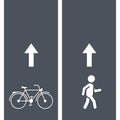 Bicycle and Pedestrian Paths. Walking path and bike path Vector illustration Royalty Free Stock Photo