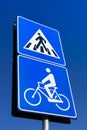 Bicycle and pedestrian road sign Royalty Free Stock Photo