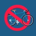 Bicycle prohibited sign illustration