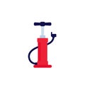 Bicycle pump icon, flat vector