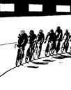 Bicycle Race B&W Royalty Free Stock Photo