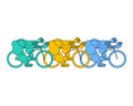 Bicycle race. Cyclist. Racers on bicycles. Sports Vector illustration