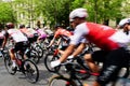 first day of the 105th Giro d`Italia 2022 road race. the peloton viewed from behind