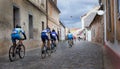 Bicycle race in tight city streets