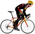 Bicycle racer 2 dynamic start, cycle race derby Royalty Free Stock Photo