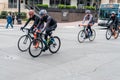 Bicycle racing in Charlotte North Carolina streets in traffic Royalty Free Stock Photo