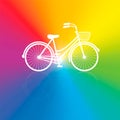 Bicycle Rainbow Colored Background Ladies Bike Colorful