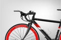 Bicycle. A realistic poster vector. Sport. The black. Red. Realistic road bike. Carbon sport bike.