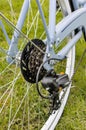 Bicycle rear axle with gears Royalty Free Stock Photo