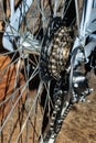 Bicycle rear axle with gears Royalty Free Stock Photo