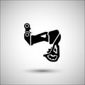 Bicycle rear derailleur. Bicycle accessories vector icon.