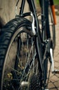 Bicycle rear wheel and brakes Royalty Free Stock Photo