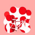 Bicycle with red circles on white background. Vector illustration in flat style. AI Generated Royalty Free Stock Photo