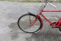 Bicycle red classic vintage in former beautiful with copy space