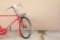 bicycle red classic vintage in former with copy space for add text