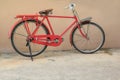 Bicycle red classic vintage in former with copy space
