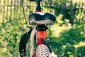 Bicycle reflector under the saddle. Children's bike rear view. Royalty Free Stock Photo