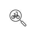 Bicycle rental search line icon