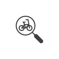 Bicycle rental search vector icon