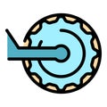 Bicycle repair crankset icon color outline vector