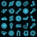 Bicycle repair icons set vector neon Royalty Free Stock Photo