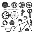 Bicycle repair parts set, vehicle element icon Royalty Free Stock Photo