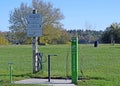 Bicycle repair station in the park