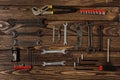 bicycle repair tools. repair shop. set of tools. sale of bicycle tools. Old spanners.
