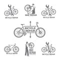 Bicycle repair workshop logo template Royalty Free Stock Photo