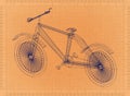 Bicycle - Retro Blueprint