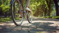 The bicycle ride in park.AI generated image Royalty Free Stock Photo