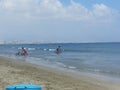 Bicycle ride in the sea