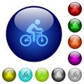 Bicycle with rider color glass buttons